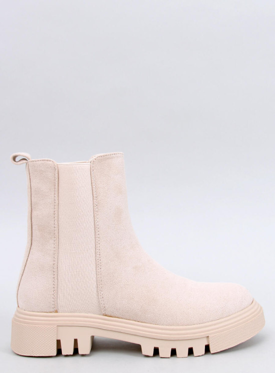 Wildlederstiefel mit dicker Sohle Beige