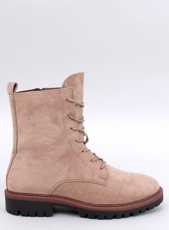 Warme Schnürstiefel in Beige