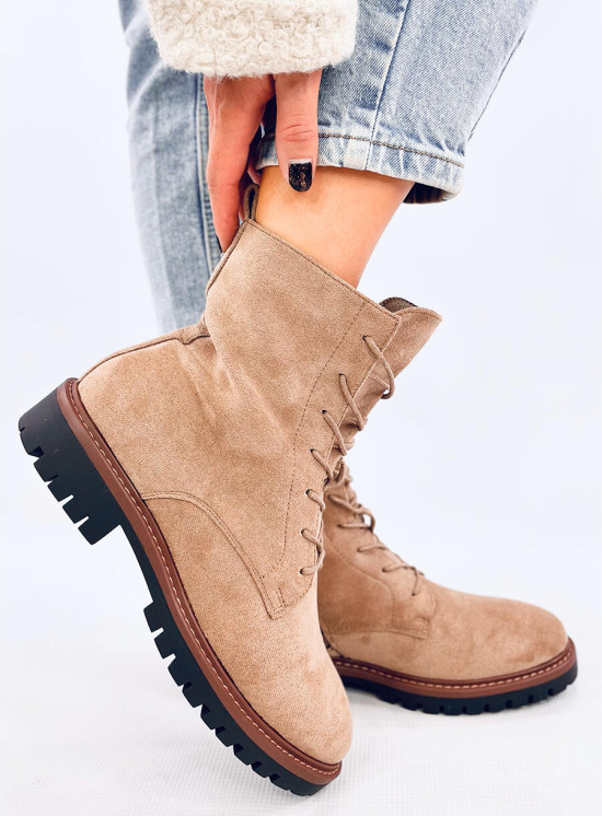 Warme Schnürstiefel in Beige