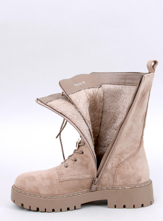 Beige Schnürstiefel BERLIN