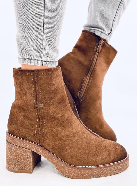 Damen Stiefeletten mit stabilem Absatz Braun