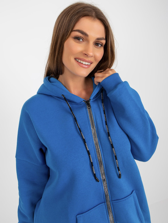 Dunkelblaue asymmetrische lange Baumwolljacke