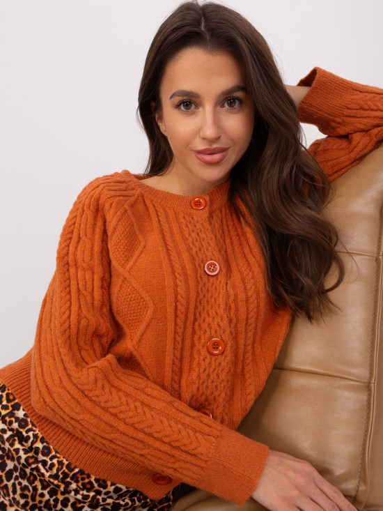 Dunkelorange Strickjacke