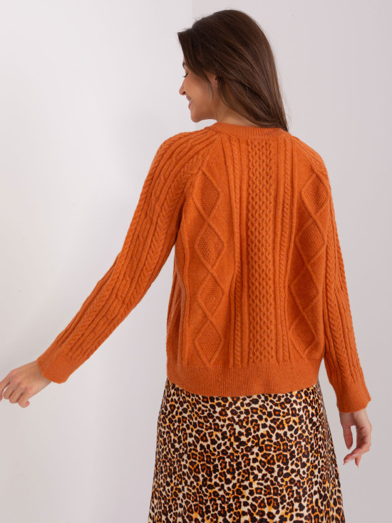 Dunkelorange Strickjacke