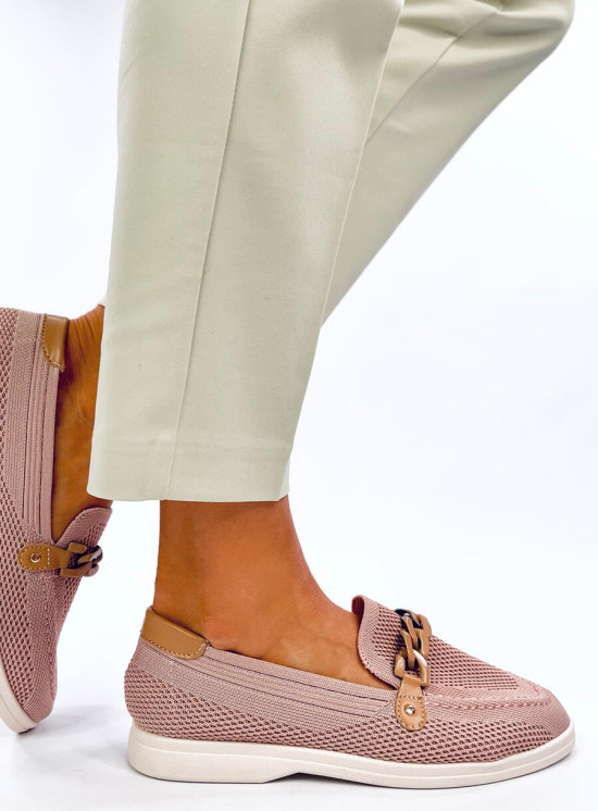 Mokassins aus perforiertem Material Rosa