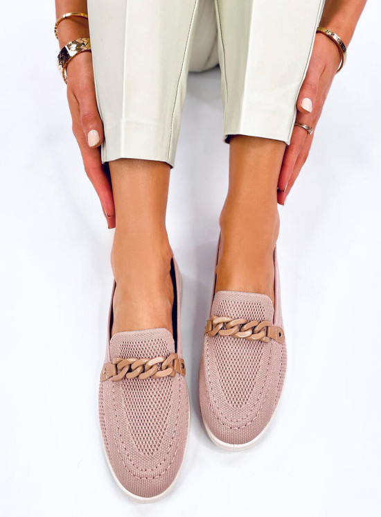 Mokassins aus perforiertem Material Rosa