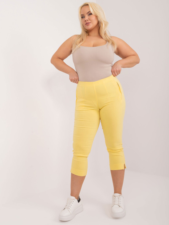 Gelbe Damenhose mit hohem Bund