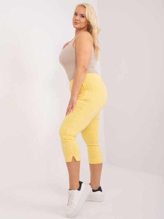 Gelbe Damenhose mit hohem Bund