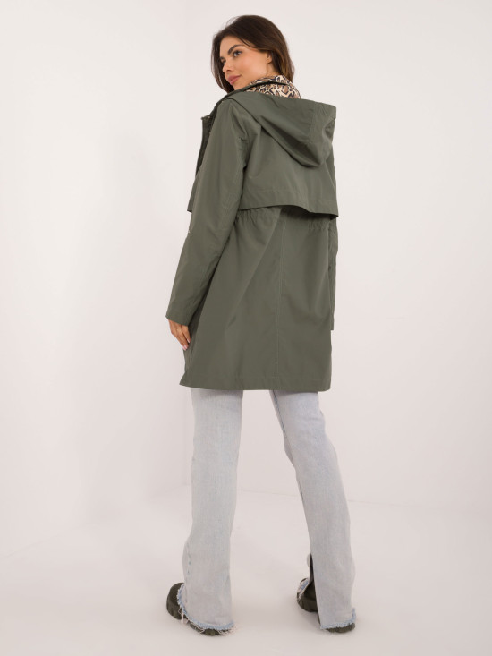 Damen Übergangsjacke mit Kapuze in Khaki