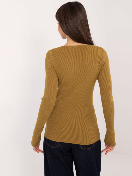 Eleganter olivfarbener Pullover