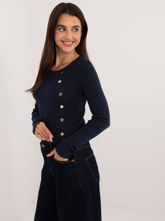 Eleganter blauer Pullover