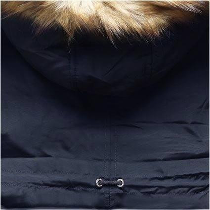 Verlängerte Steppjacke für Winter dunkelblau