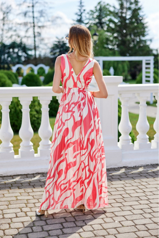 Gemustertes Chiffon-Maxikleid mit Wickelausschnitt Lorena