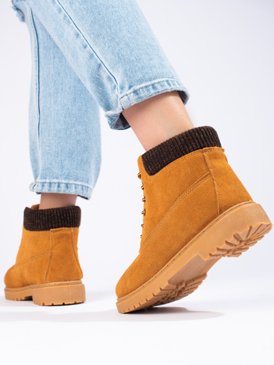 Damen Stiefeletten aus echtem Leder Shelovet in Beige