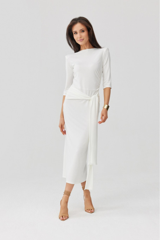 Midi-Kleid in Ecru