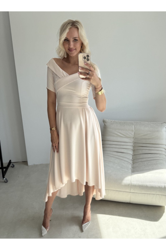 Midi-Kleid in Vanillefarbe