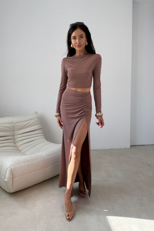 Bluse Linnea in Cappuccino-Farbe
