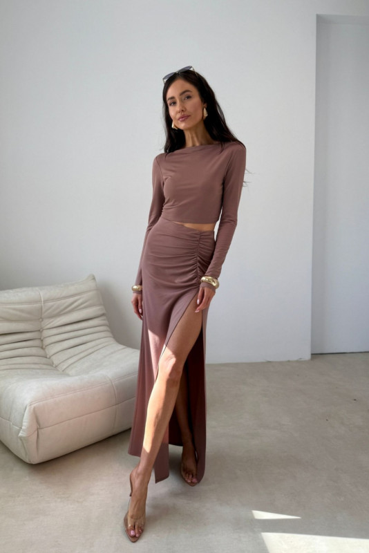 Bluse Linnea in Cappuccino-Farbe
