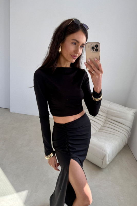 Schwarze Bluse Linnea
