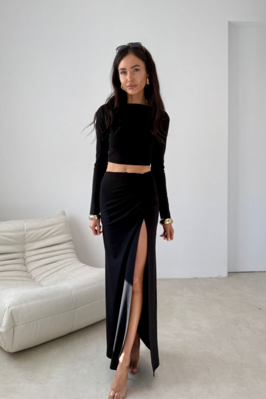 Schwarzer Maxi-Rock Ottilia
