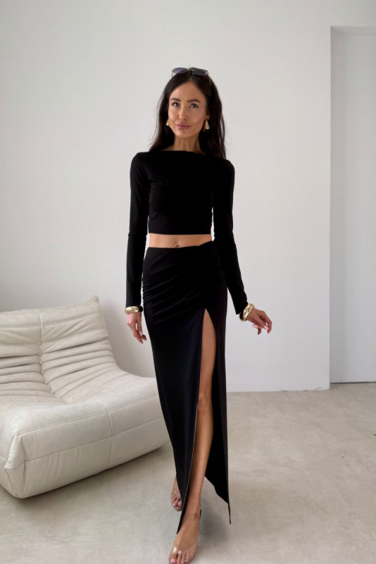 Schwarzer Maxi-Rock Ottilia