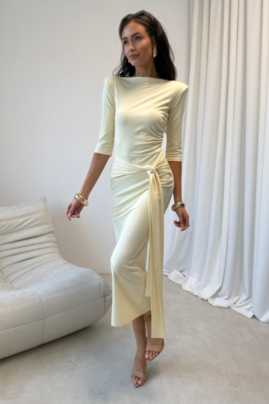 Midi-Kleid in Hellgelb