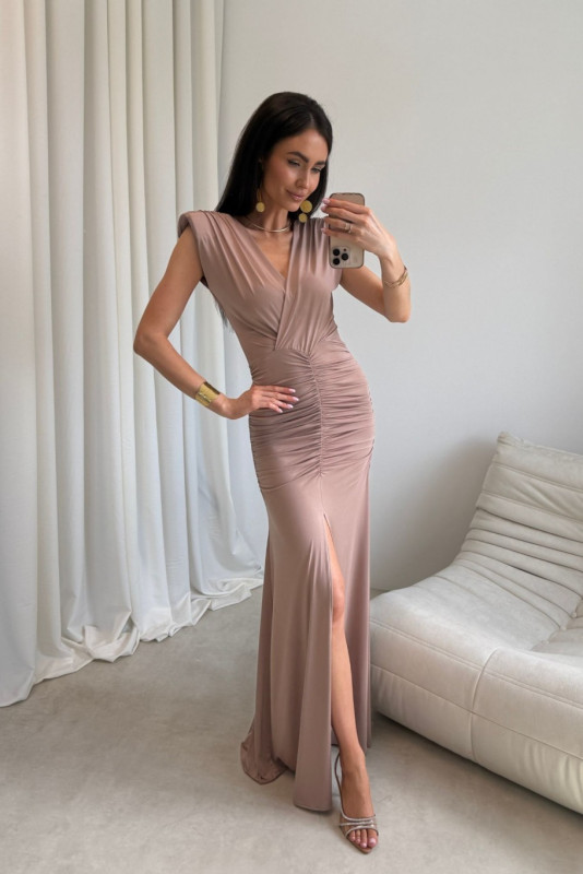 Noelia – Maxi-Kleid in Mokka