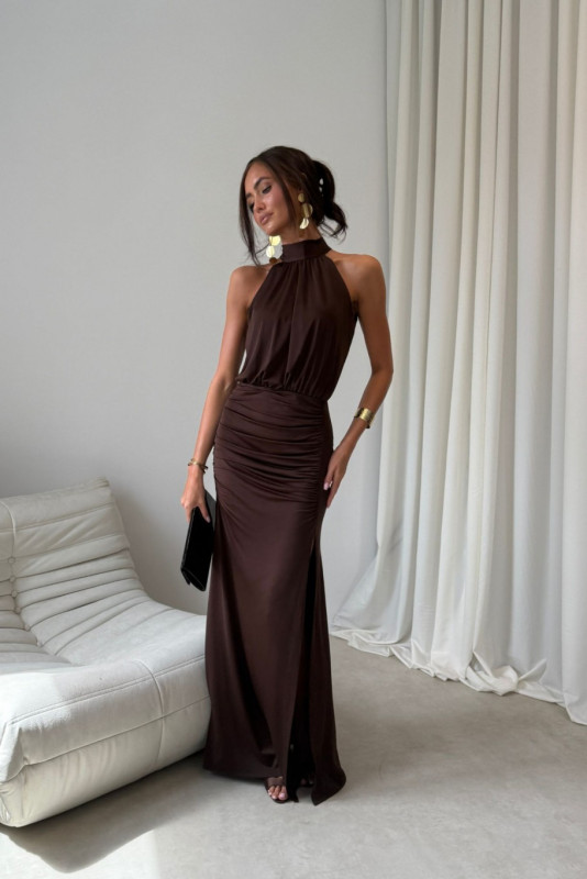 Maxikleid in Braun