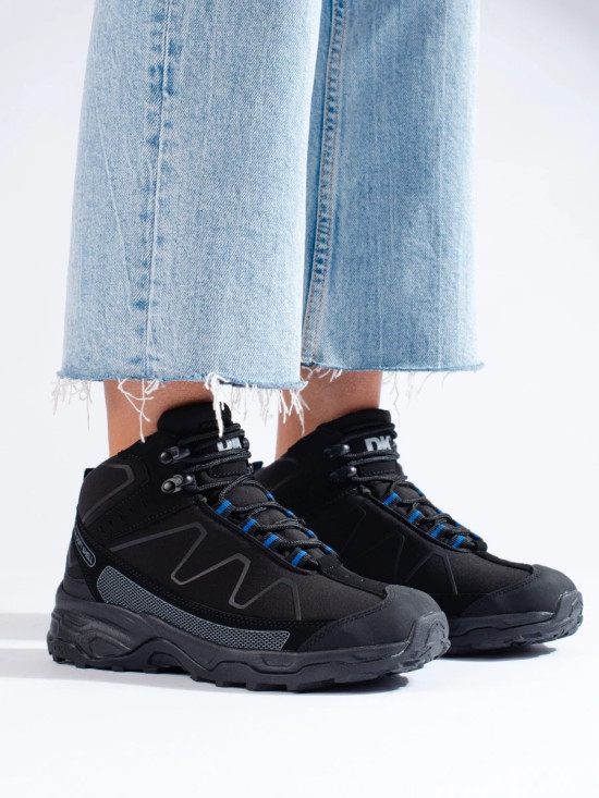Damen schwarze Trekking-Sportschuhe mit hohem Schaft