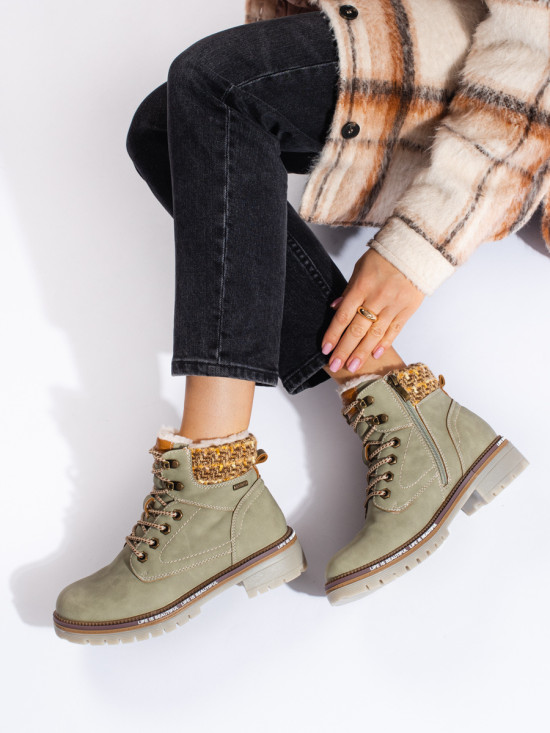 Grüne Damen Stiefeletten Shelovet