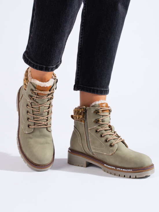 Grüne Damen Stiefeletten Shelovet