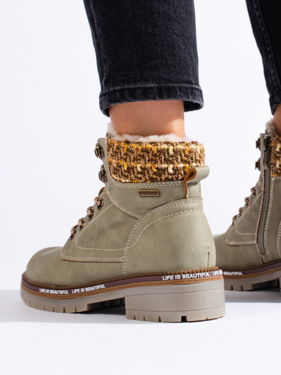 Grüne Damen Stiefeletten Shelovet