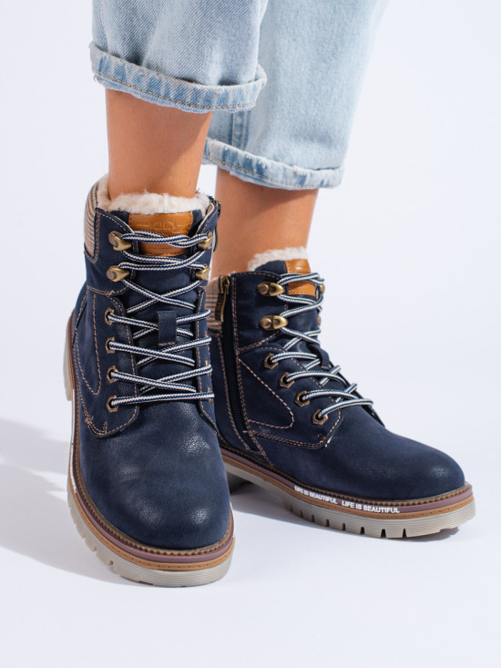 Blaue Damen Stiefeletten Shelovet