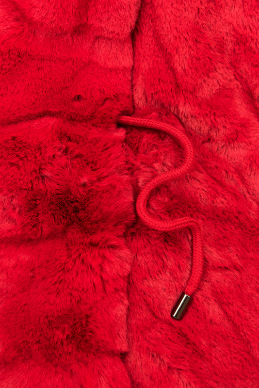 Winter Parka mit abnehmbaren Fellimitat rot