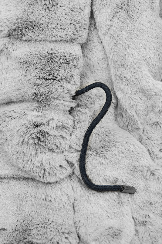 Winter Parka mit abnehmbaren Fellimitat dunkelblau