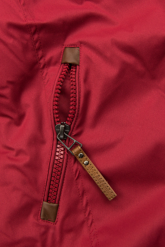 Winterparka mit Kunstfell-Kapuze weinrot/grau