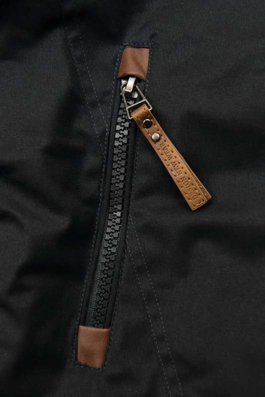 Winterparka mit Kunstfell-Kapuze schwarz/grau