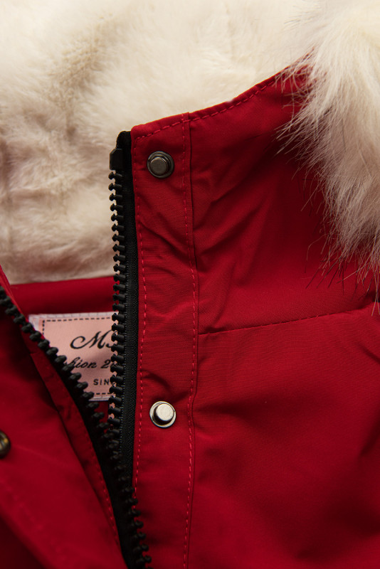 Parka mit warmem Futter Rot/Ecru