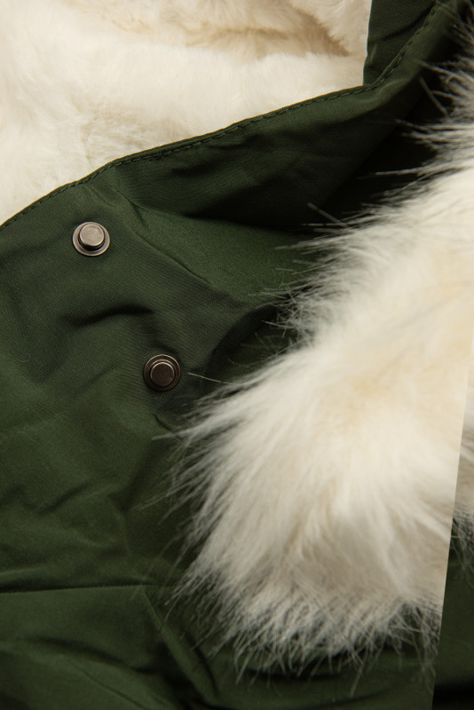 Parka mit warmem Futter Khaki/Ecru