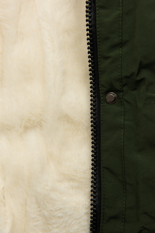 Parka mit warmem Futter Khaki/Ecru