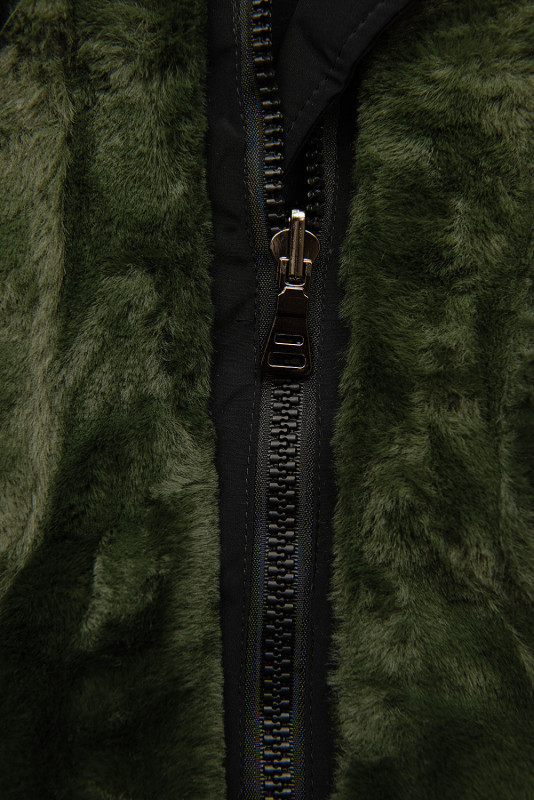 Winterparka auf beiden Seiten tragbar Schwarz