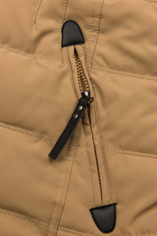 Wintermantel mit Teddy-Futter camel braun
