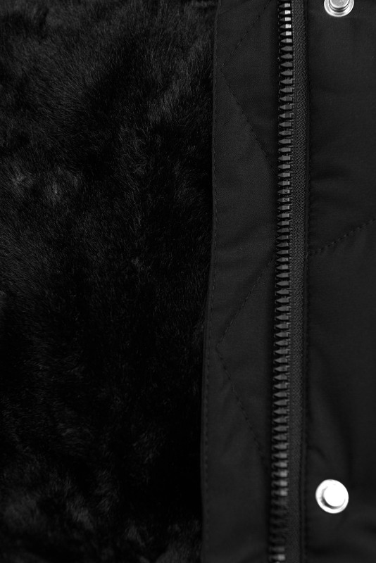 Mädchen Extra Warme Winterjacke Schwarz
