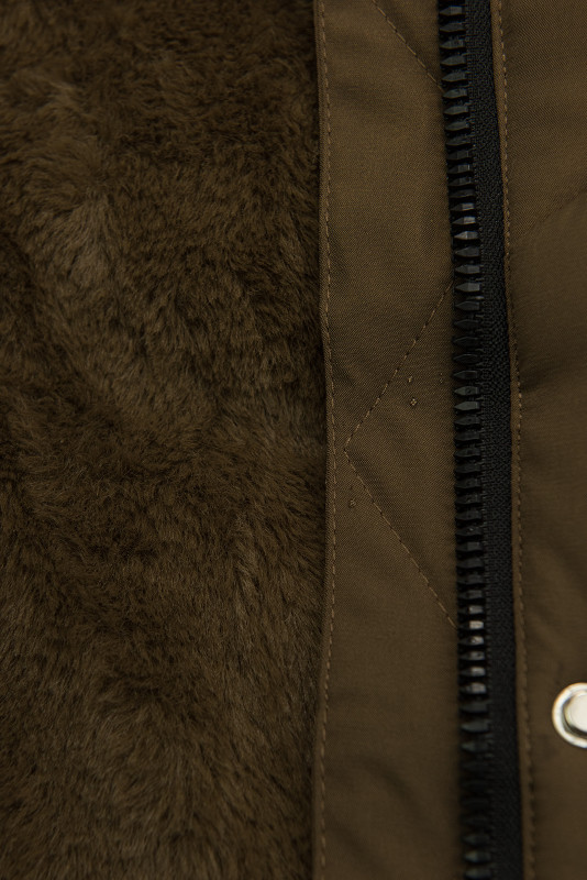 Mädchen Extra Warme Winterjacke Braun