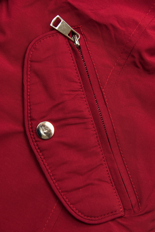 Jacke mit Kapuze Rot/Hahnentrittmuster