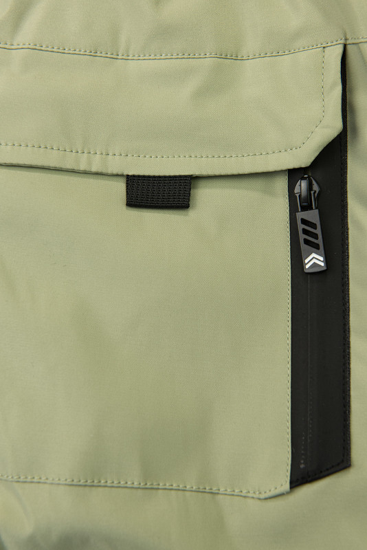 Jungen Winterjacke mit Kunstfell Pistaziengrün