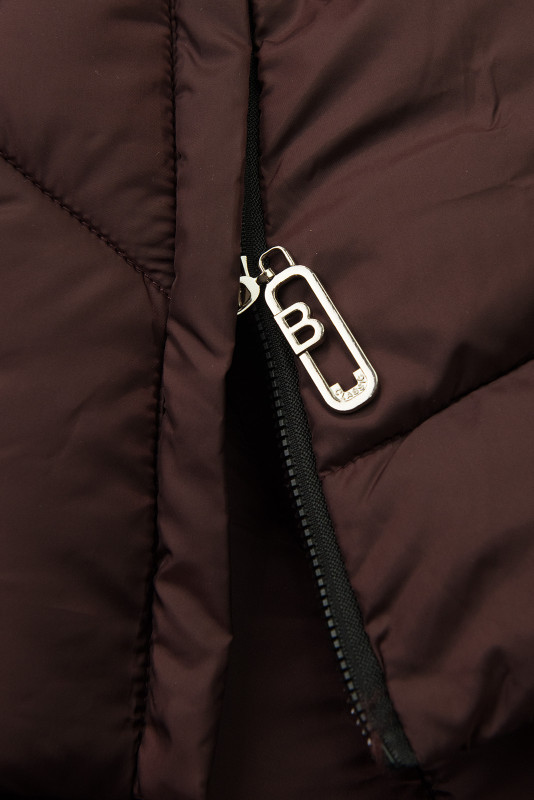 Verlängerter Damen-Wintermantel Burgundy