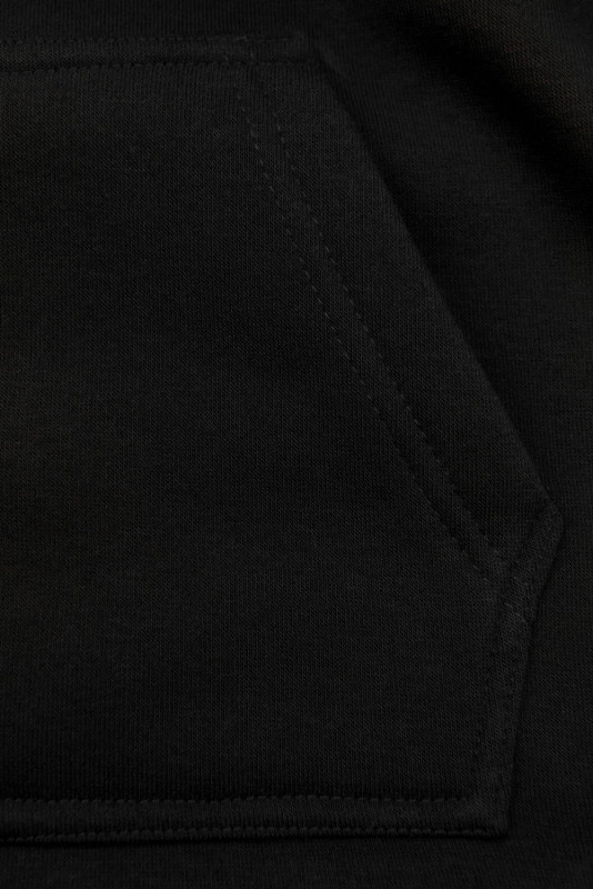 Verlängerte Sweatshirt/Sweatkleid mit Kapuze schwarz