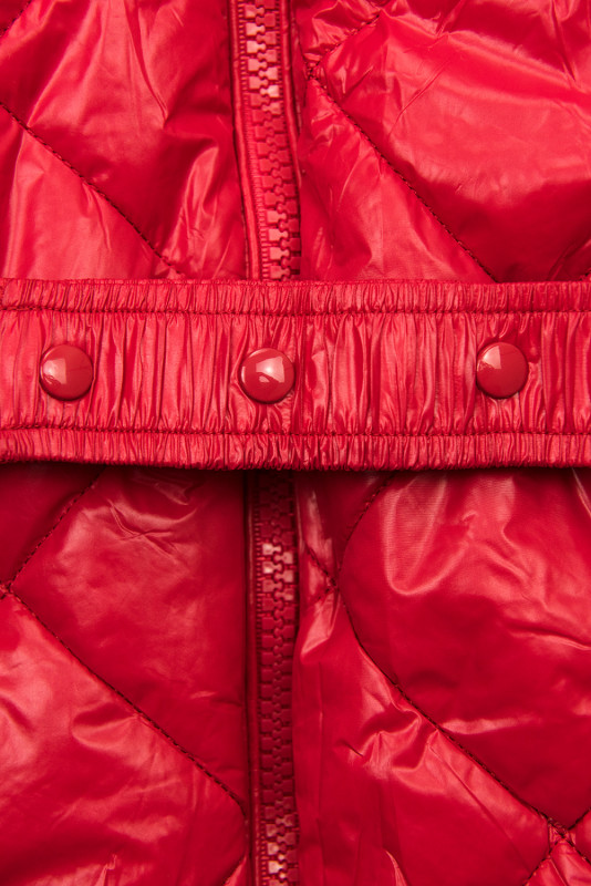 Jacke mit Gürtel und Fleecefutter rot
