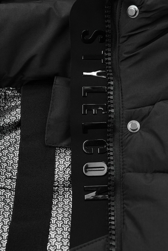 Damen-Winterjacke mit Kapuze, Schwarz